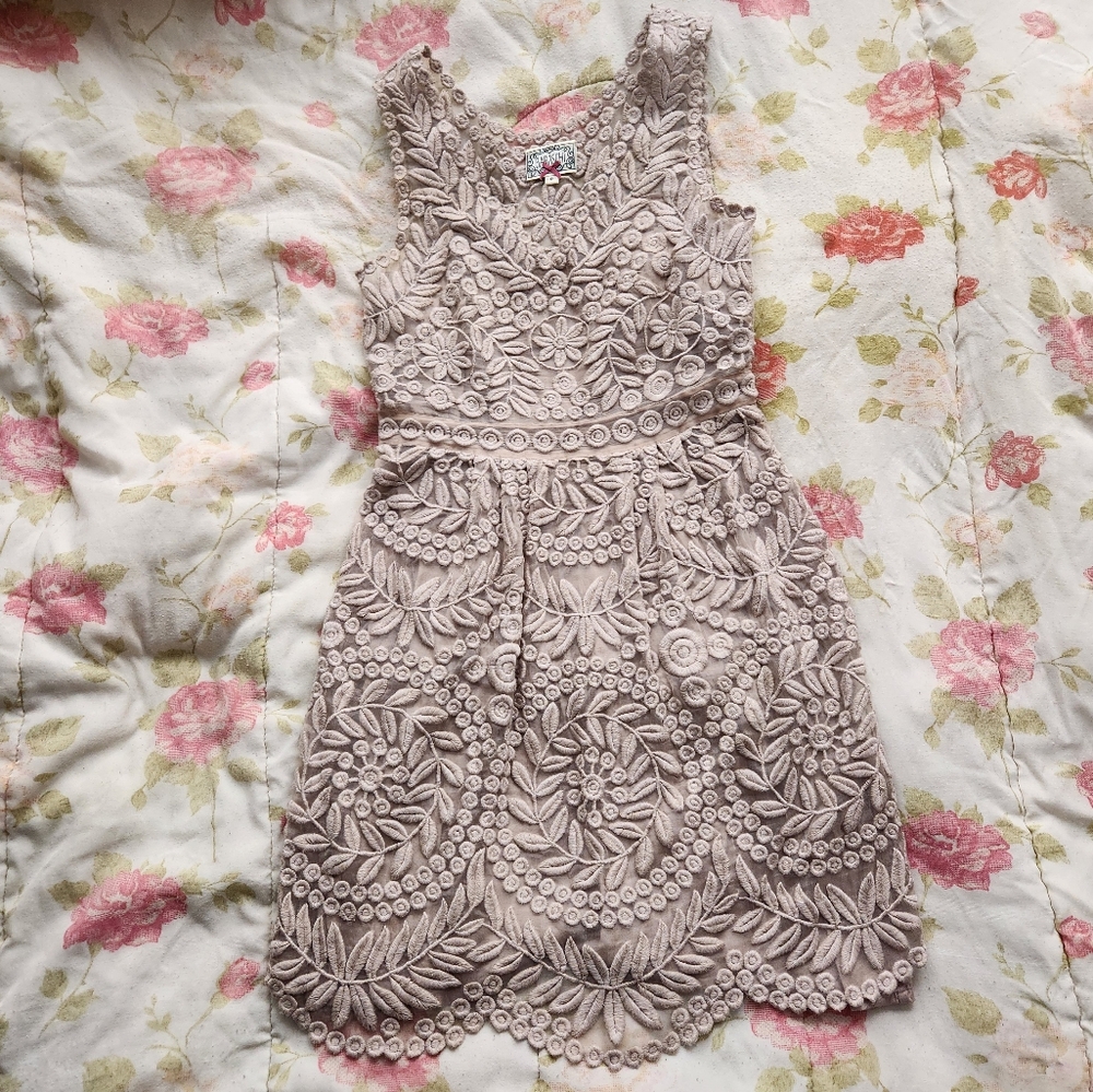 Anthropologie Baraschi Embroidered Silk Dress size 6